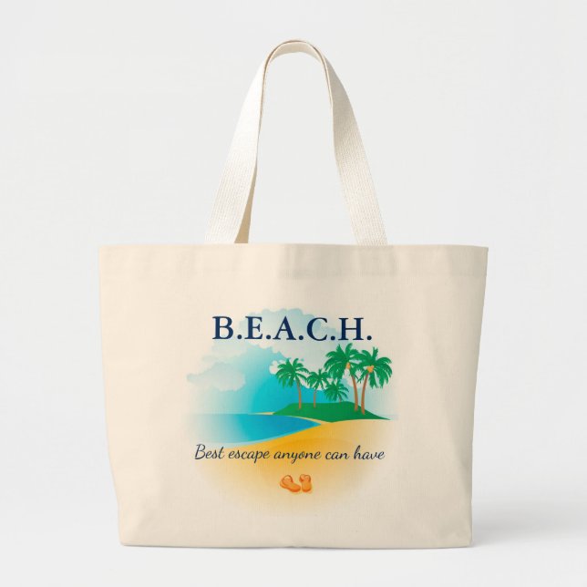 Bolso De Tela Gigante Playa (Frente)