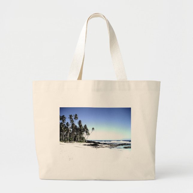 Bolso De Tela Gigante Playa de palmeras y paraísos exóticos (Frente)