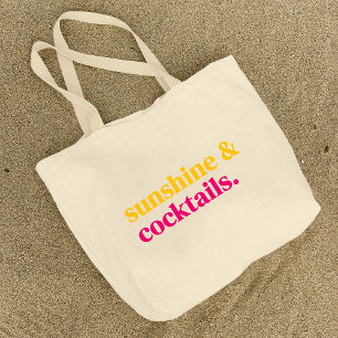 Bolso De Tela Gigante Playa de Vacaciones Sunshine and Cocktails