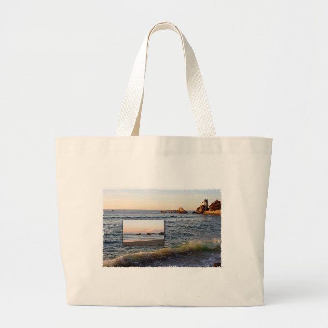 Bolso De Tela Gigante Playas de Sunset (Frente)