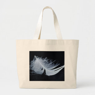 Bolso De Tela Gigante Pluma blanca - angelical por la naturaleza
