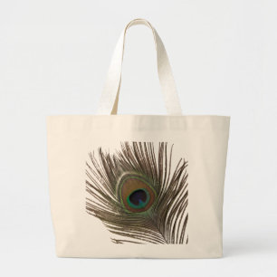Bolso De Tela Gigante Pluma de pavo real
