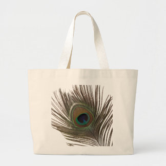 Bolso De Tela Gigante Pluma de pavo real