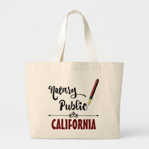 Bolso De Tela Gigante Pluma de tinta pública del notario de California