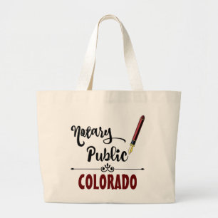 Bolso De Tela Gigante Pluma de tinta pública del notario de Colorado