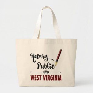Bolso De Tela Gigante Pluma de tinta pública del notario de Virginia Occ