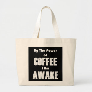 Bolso De Tela Gigante Poder del café (en blanco)