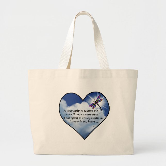 Bolso De Tela Gigante Poema del corazón de la libélula (Frente)