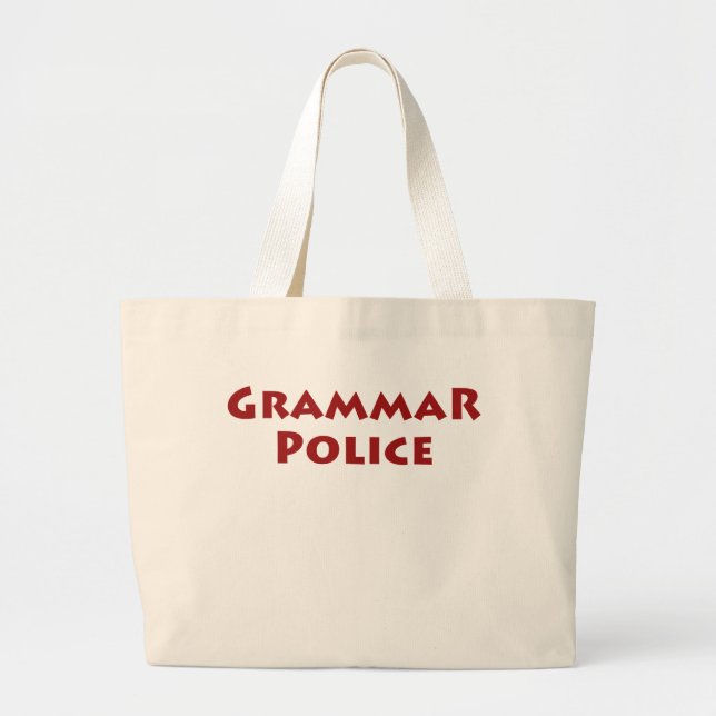 Bolso De Tela Gigante Policía de la gramática (Frente)