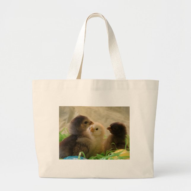 Bolso De Tela Gigante Pollos de Pascua (Frente)
