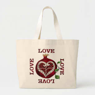Bolso De Tela Gigante Pomegranate Heart LOVE Valentine