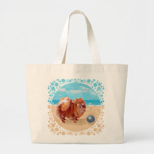 Bolso De Tela Gigante Pomerania en la orilla del mar