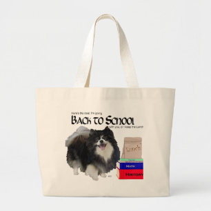 Bolso De Tela Gigante Pomerania Negra Regreso a Clases