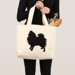 Bolso De Tela Gigante Pomeranian<br><div class="desc">Pomeranian Dog Silhouette</div>
