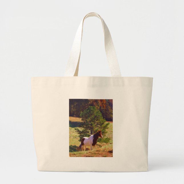 Bolso De Tela Gigante Pony pintado por el pino (Frente)