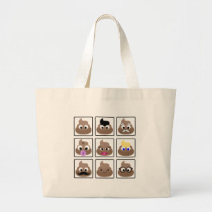 Bolso De Tela Gigante Poop Many Faces