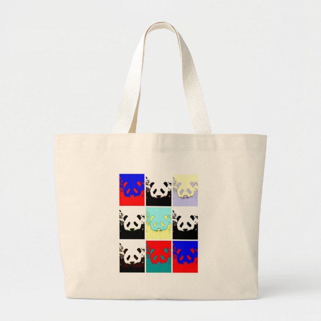 Bolso De Tela Gigante Pop Art Panda (Frente)