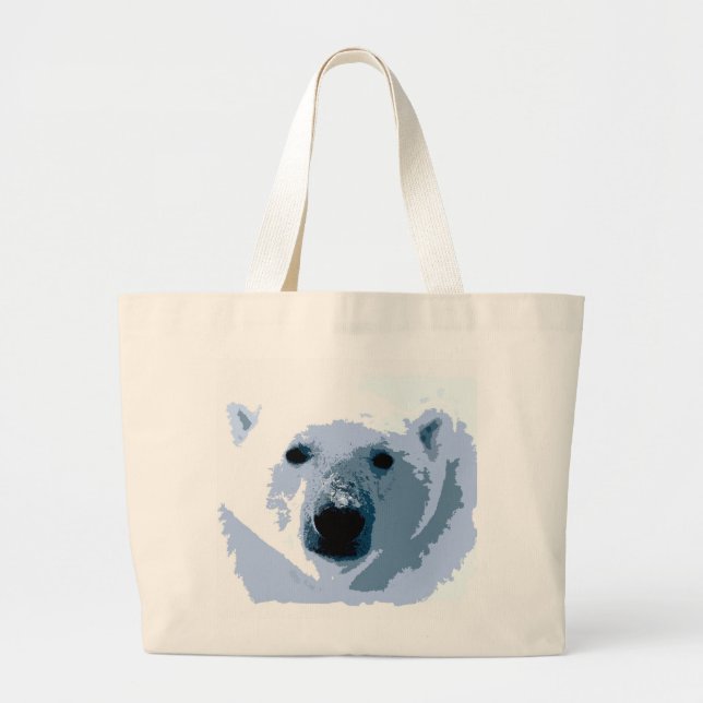 Bolso De Tela Gigante Pop Art Polar Bear (Frente)