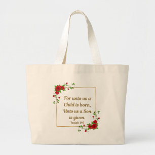 Bolso De Tela Gigante Porque un niño nos es nacido - Isaías 9:6