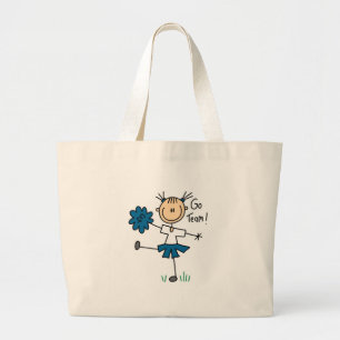 Bolso De Tela Gigante Porristas de Palitos ¡Vamos Equipo Camisetas y Reg