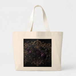 Bolso De Tela Gigante Posa vasos de rosas negras góticas barrocas oscura