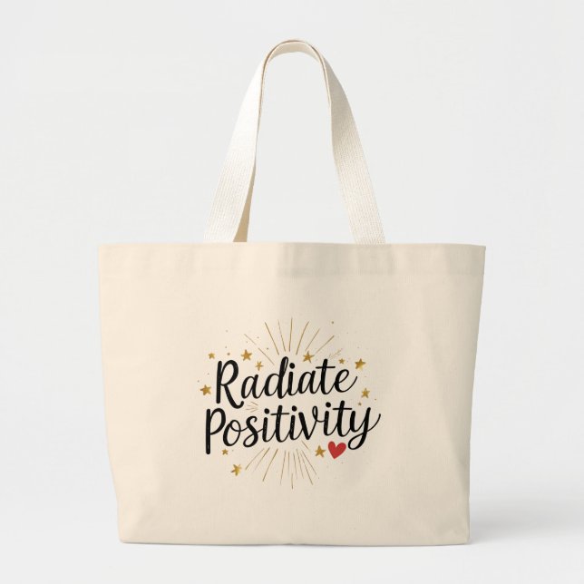 Bolso De Tela Gigante Positividad radiactiva - Cita estelar motivacional (Frente)