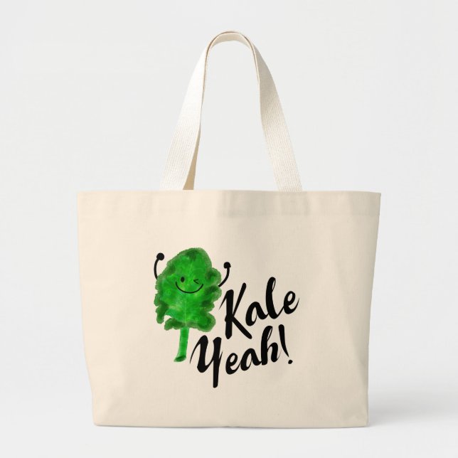 Bolso De Tela Gigante Positivo Kale Pun - Kale Yeah! (Frente)