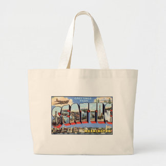 Bolso De Tela Gigante Postal de Vintage Seattle