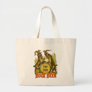 Bolso De Tela Gigante Póster de cerveza Bock vintage: Salón de bar antig