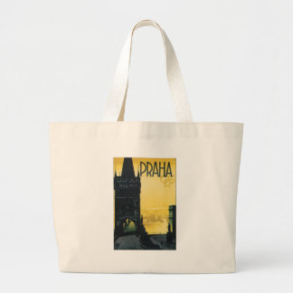 Bolso De Tela Gigante Poster de Praga del vintage