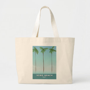 Bolso De Tela Gigante Poster de viajes vintage de Vero Beach Florida