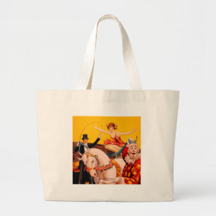 Bolso De Tela Gigante Poster del intérprete de circo de color vintage