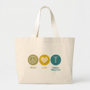 Bolso De Tela Gigante Práctica de la familia del amor de la paz