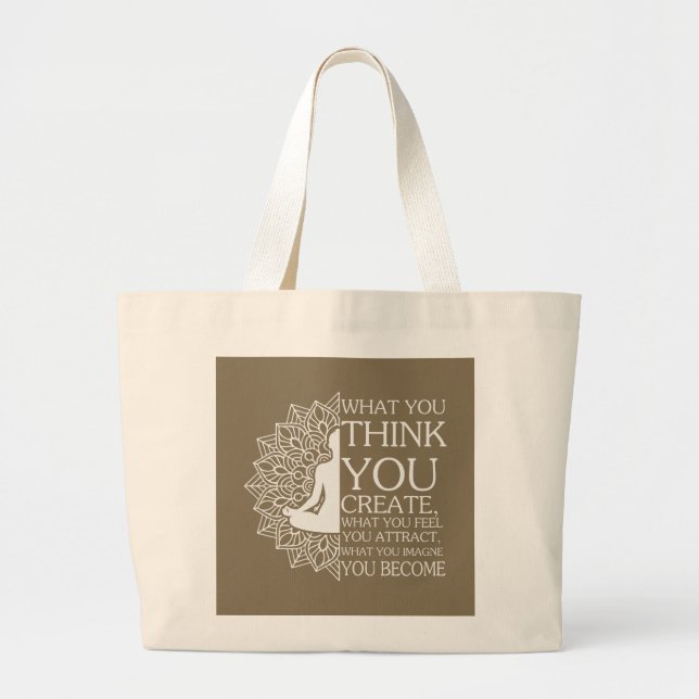 Bolso De Tela Gigante Práctica de mediación de yoga Pose Lotus Namaste Z (Frente)