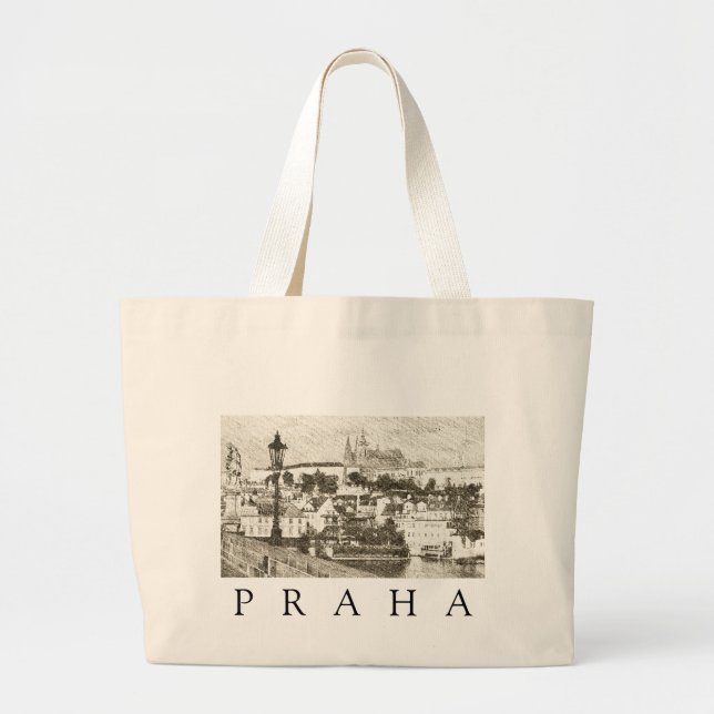 Bolso De Tela Gigante Praga, República Checa (Frente)