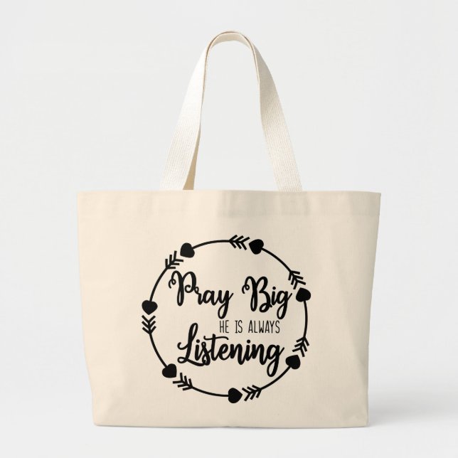 Bolso De Tela Gigante Pray Big Jumbo Tote (Frente)