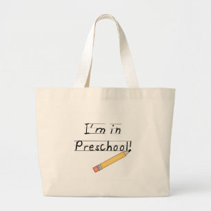 Bolso De Tela Gigante Preescolar alineado del papel y del lápiz