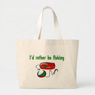 Bolso De Tela Gigante Prefiero estar pescando Tote