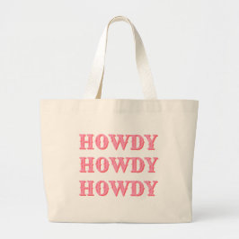 Bolso De Tela Gigante Preppy Girly Howdy Pink