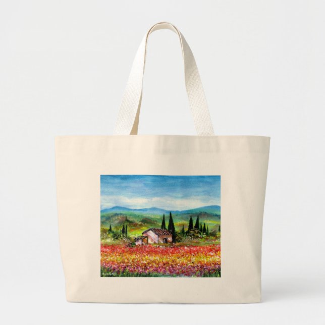 BOLSO DE TELA GIGANTE PRIMAVERA EN TUSCANIA (Frente)