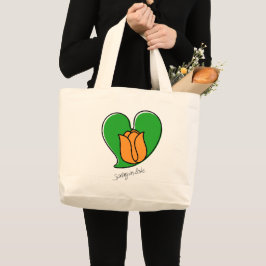 Bolso De Tela Gigante Primavera enamorada - Tulipanes Naranjas