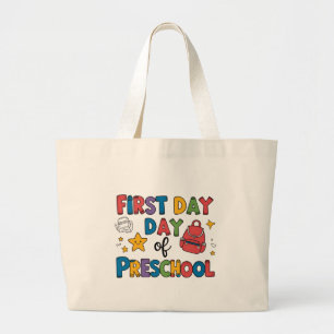 Bolso De Tela Gigante Primer día de preescolar