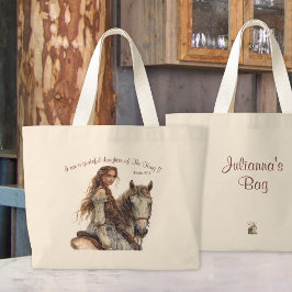 Bolso De Tela Gigante Princesa Cristiana a Caballo Personalizar Parte Po