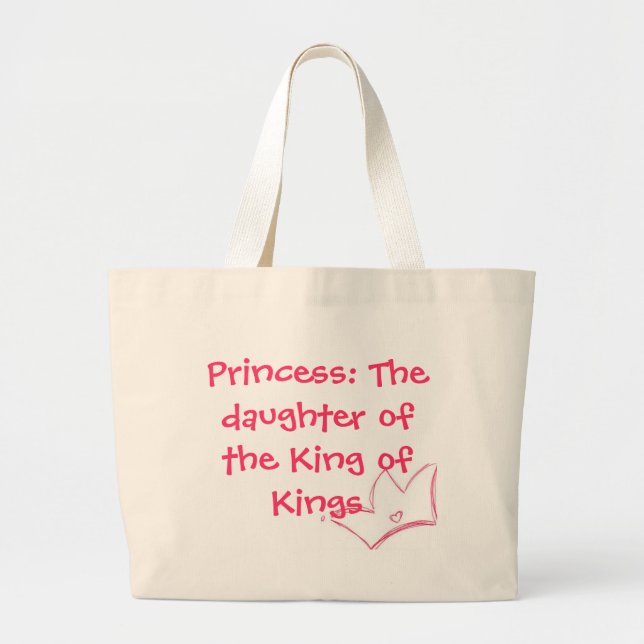 Bolso De Tela Gigante Princesa: La hija del rey del tote de los reyes (Frente)