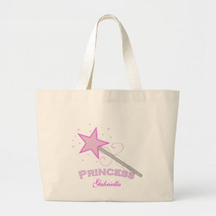 Bolso De Tela Gigante Princesa rosada personalizada Wand Tote