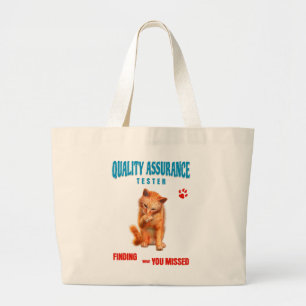 Bolso De Tela Gigante Probador de QA Gato Humor