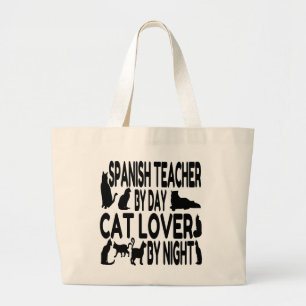 Bolso De Tela Gigante Profesor de español Cat Lover