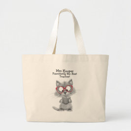 Bolso De Tela Gigante Profesor de gato personalizado