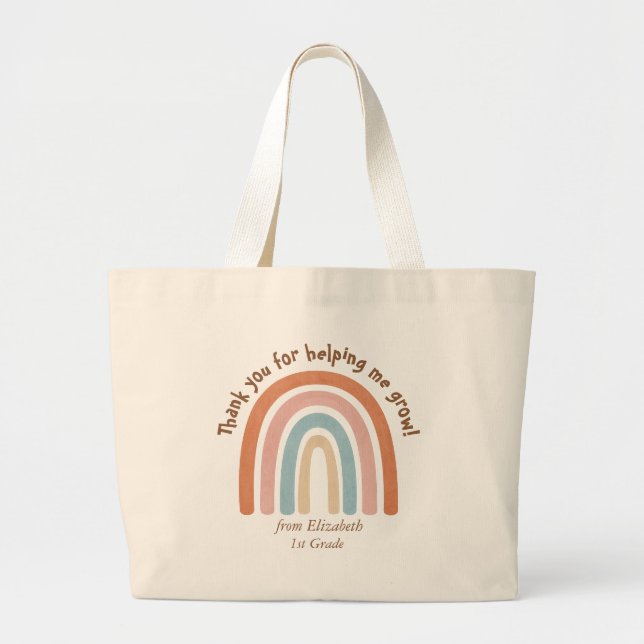 Bolso De Tela Gigante Profesora de acuarela moderna Arcoiris Gracias - (Frente)