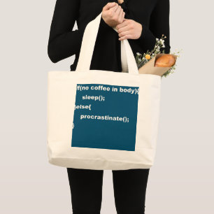 Bolso De Tela Gigante Programador de codificación Java Javascript Procr
